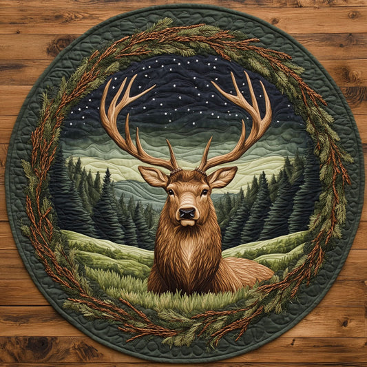 Deer Forest WX2904016CL Quilted Round Mat