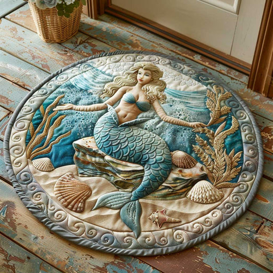Impressive Mermaid CQ0905011CL Quilted Round Mat