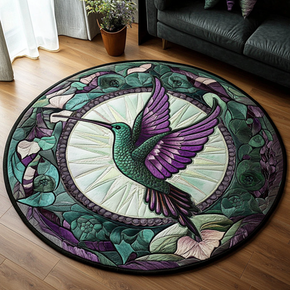 Teal Hummingbird XR1203008CL Quilted Round Mat