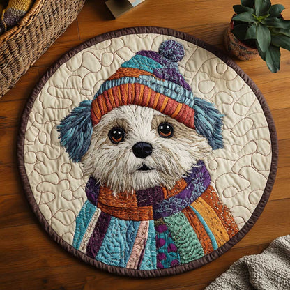 Puppy Love Dog WN2103009CL Quilted Round Mat
