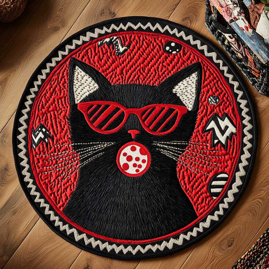 Red Nose Cat WN2404020CL Quilted Round Mat