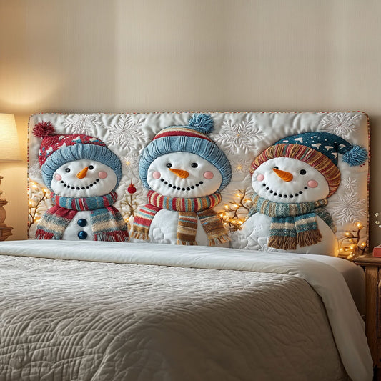 Scarfy Snowman WN3112038CL Quilted Headboard Slipcover
