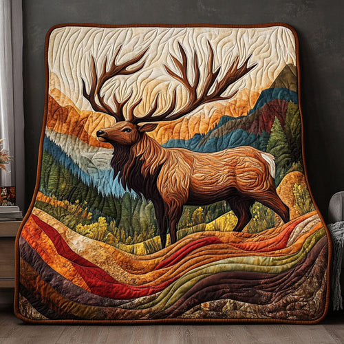 Majestic Elk in Autumn Mountain Landscape DH1009026CL Quilt