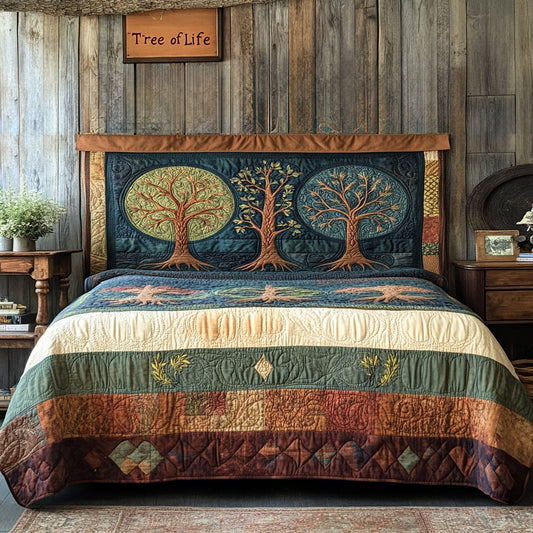 Ancient Tree Of Life WN1712001CL Quilted Headboard Slipcover