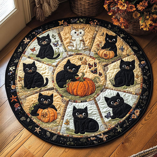 Black Cat Society WY0608010CL Quilted Round Mat