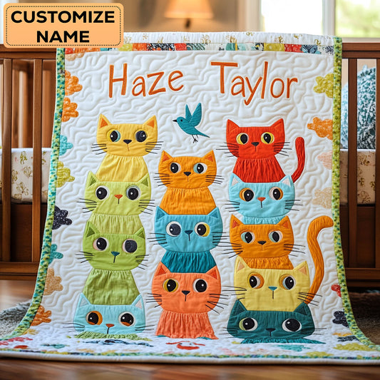 Meow Colors WN2407054CL Personalized Baby Quilt