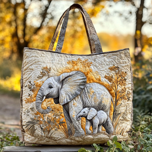 Gentle Elephant Steps WN0910038CL Quilted Tote Bag