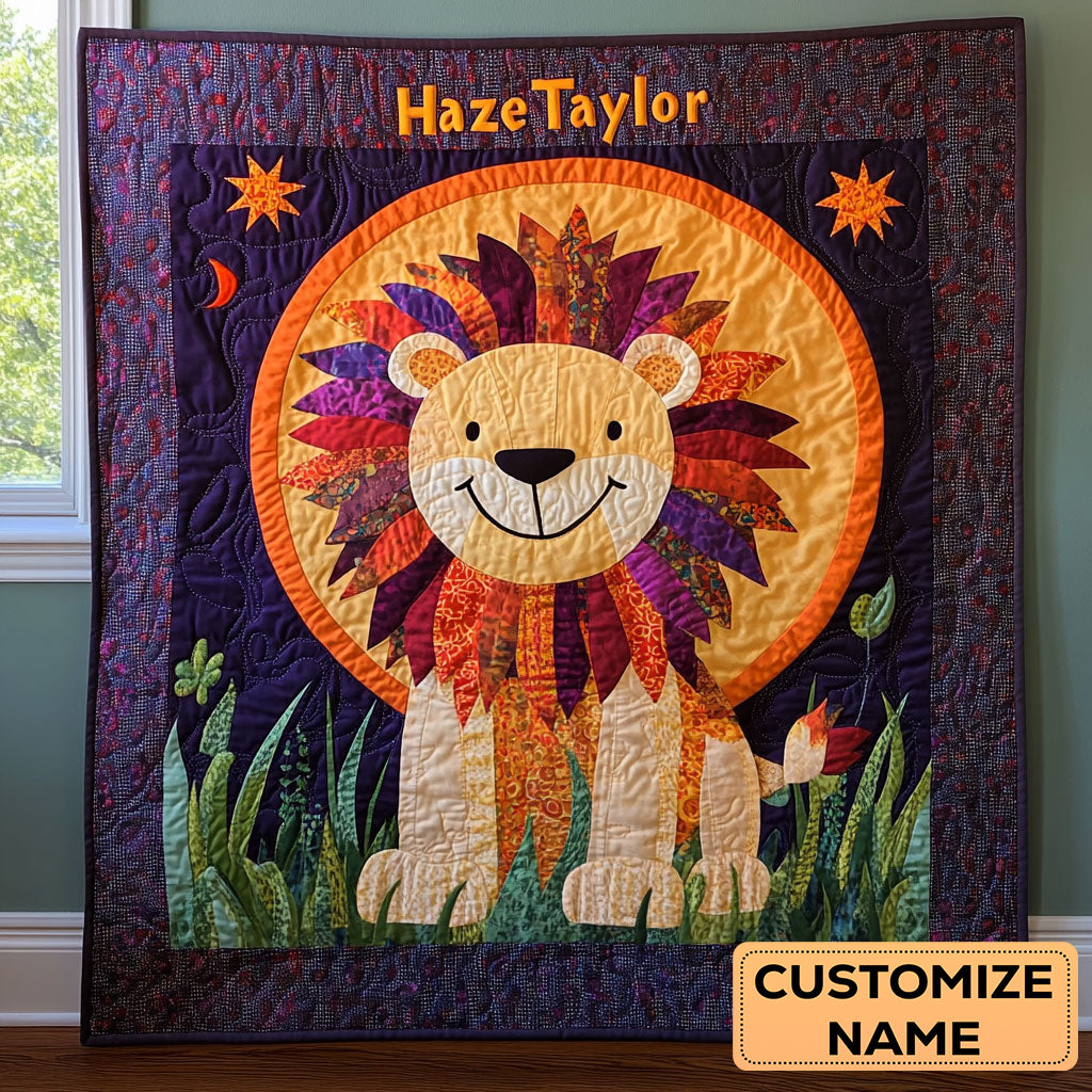 Lion Leaf WN1807066CL Personalized Baby Quilt