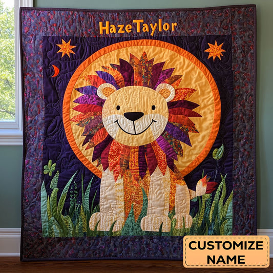 Lion Leaf WN1807066CL Personalized Baby Quilt