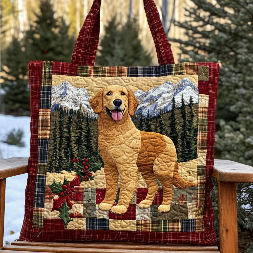 Golden Retriever Holiday Dreams WN0611059CL Quilted Tote Bag