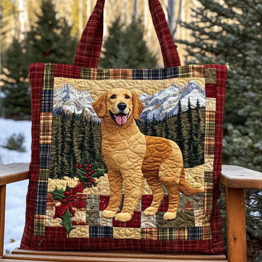 Golden Retriever Holiday Dreams WN0611059CL Quilted Tote Bag
