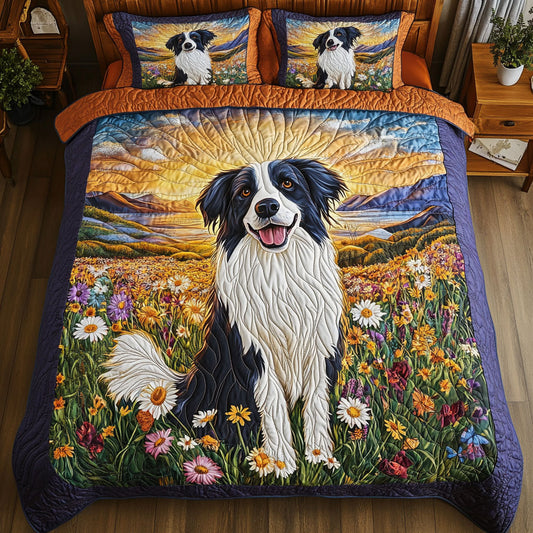 Border Collie Flower WT1901020CL Duvet Cover Set