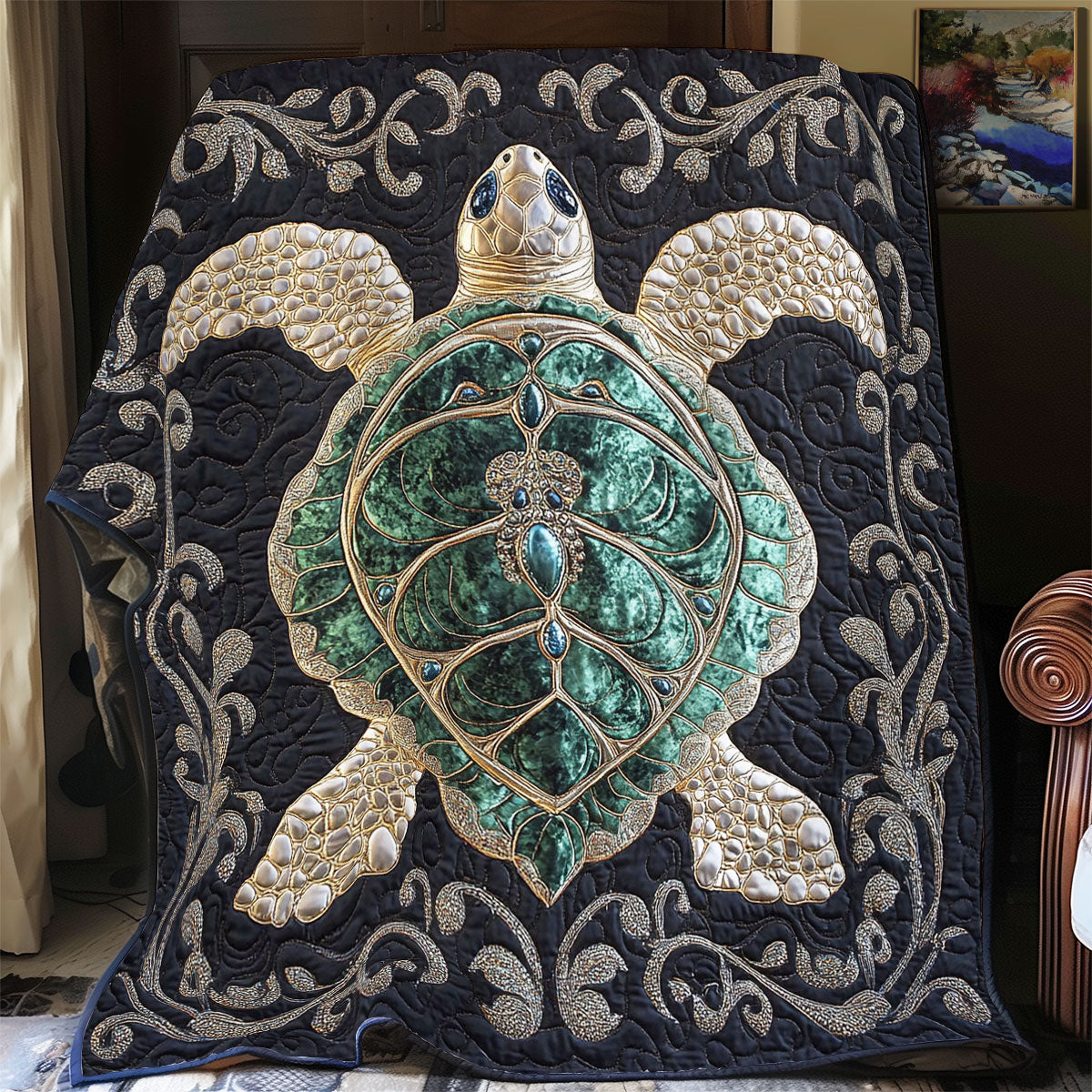 Midnight Turtle WY2702092CL Quilt