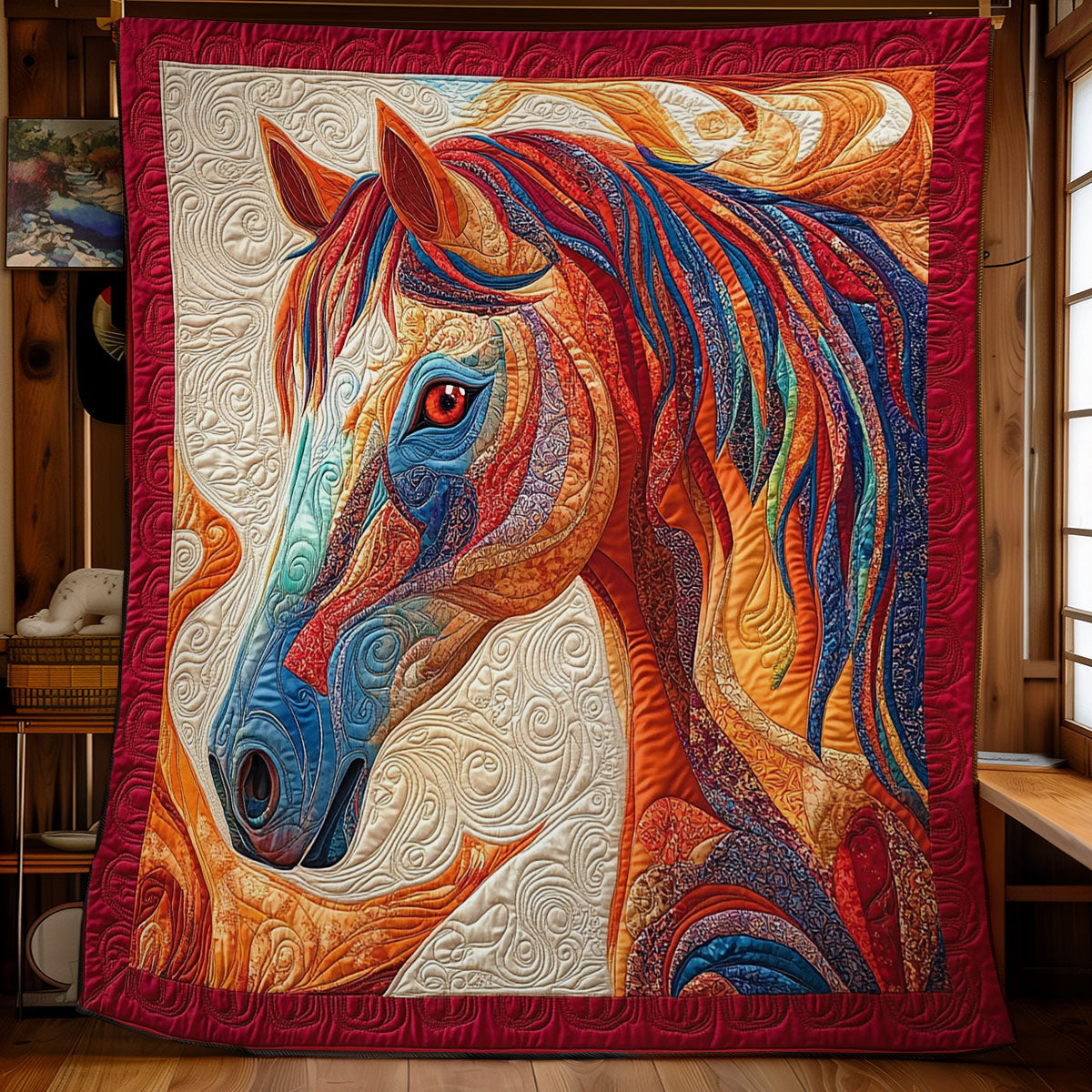 Colorful Vibrant Horse WY1701025CL Quilt
