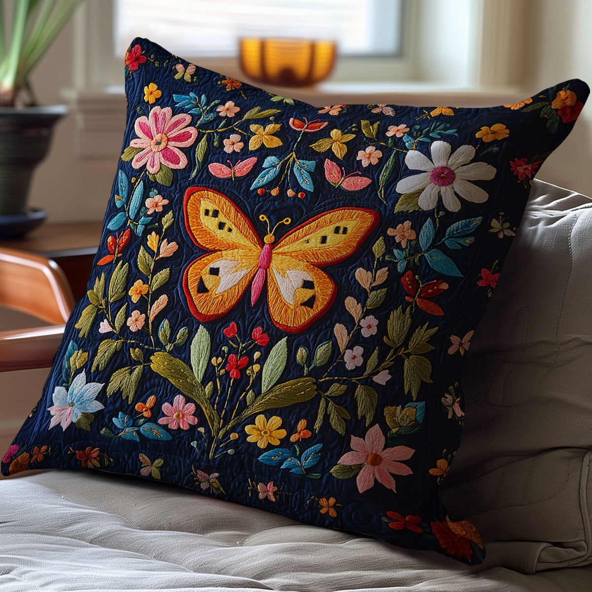 Flower Butterfly WJ2111042CL Quilt Pillow Case