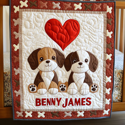 Warm Puppy Hug WJ0108014CL Personalized Baby Quilt