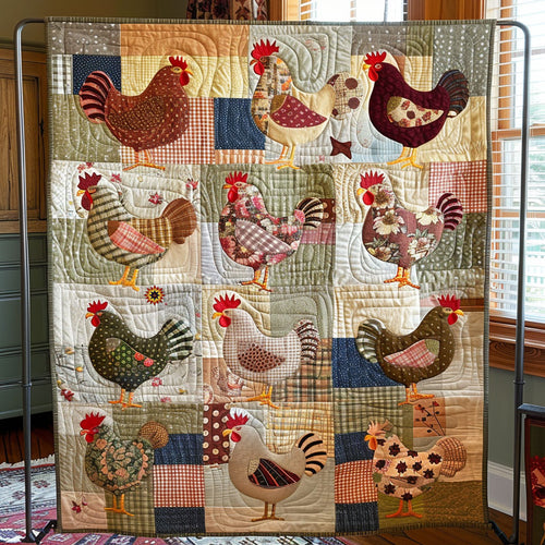 Vintage Patchwork Chicken WJ0412033CL Quilt