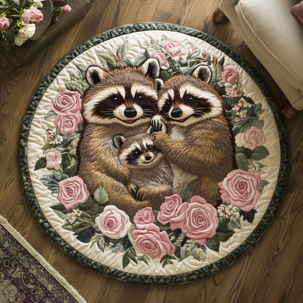 Gentle Raccoon WN1803064CL Quilted Round Mat