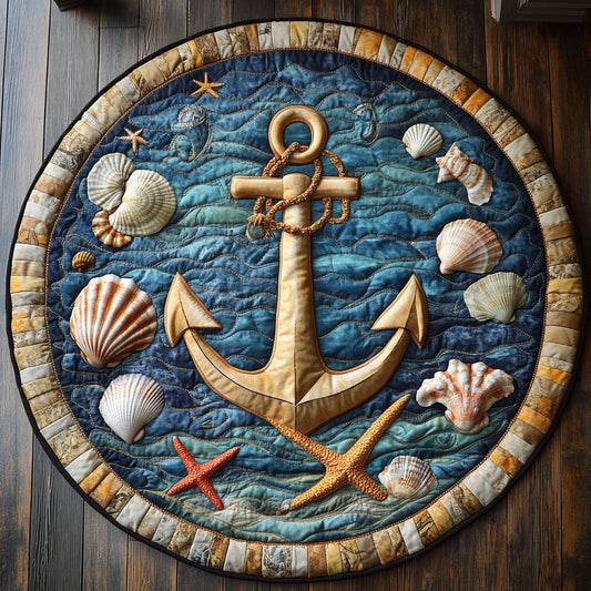 The Gentle Anchor CM0406037CL Quilted Round Mat