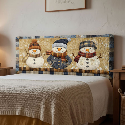 Snowman Denim Style WN1112184CL Quilted Headboard Slipcover