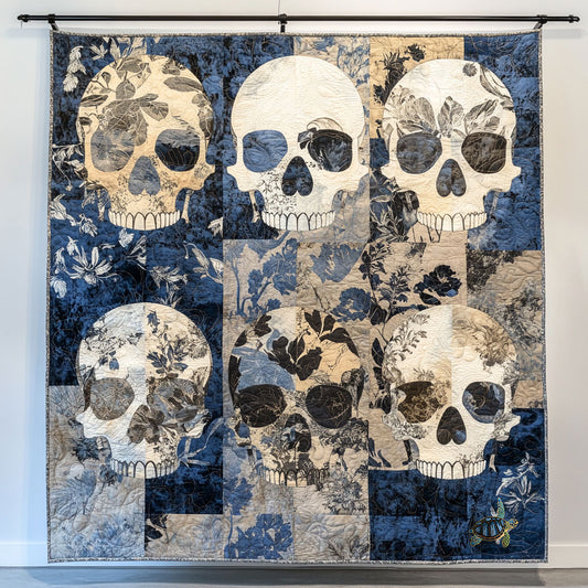 Blue Skull  WU1810023CL Quilt