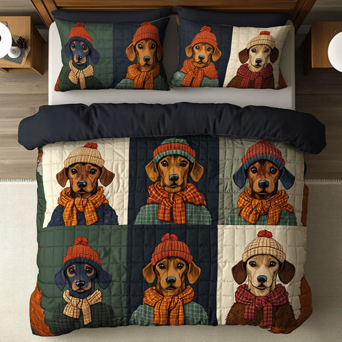 Scarf Pup Dachshund WN2907088CL Duvet Cover Set