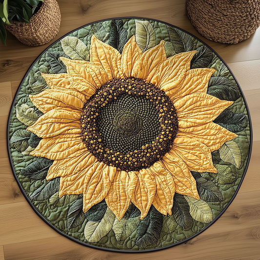 Sunflower Bloom WY2203093CL Quilted Round Mat