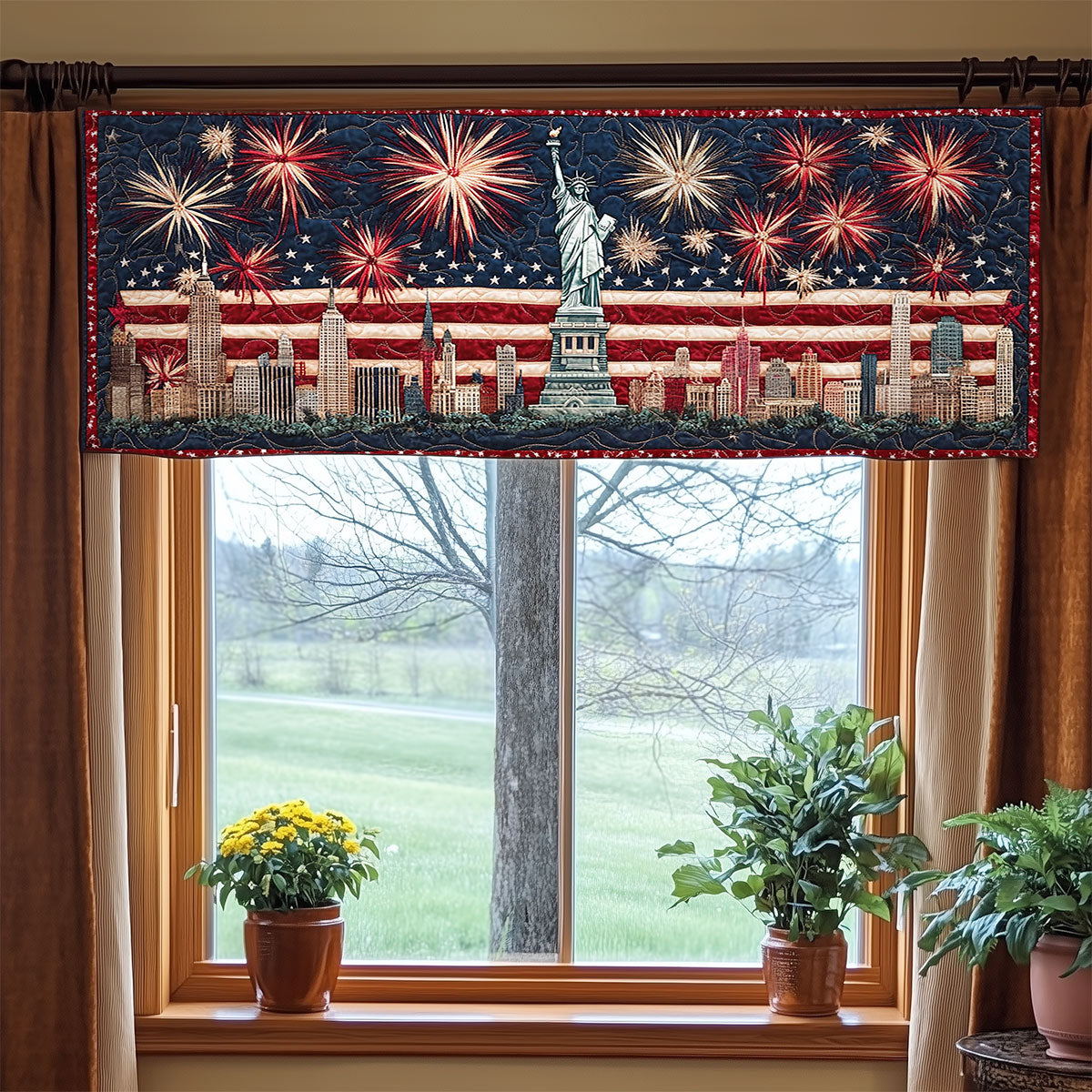 Stars Of Liberty WJ0906033CL Quilted Valance