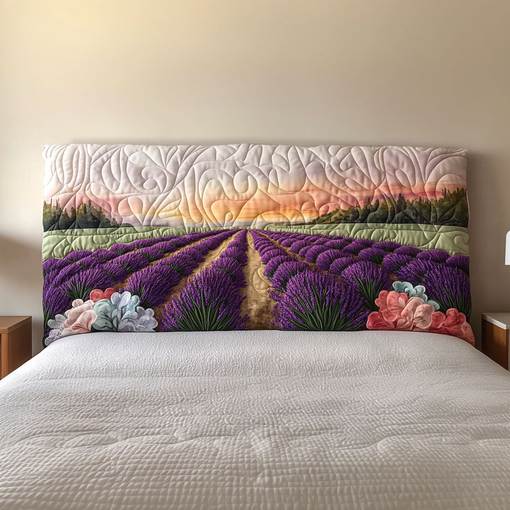 Lavender Filed QA0201010CL Quilted Headboard Slipcover
