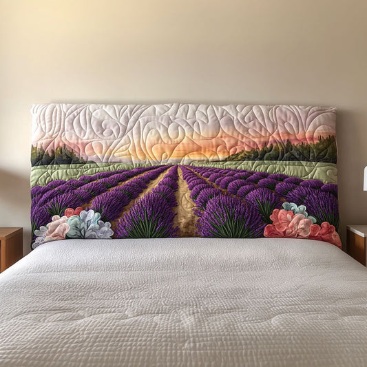 Lavender Filed QA0201010CL Quilted Headboard Slipcover