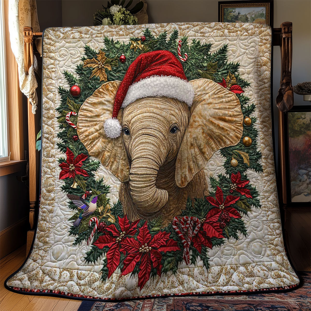 Santa Elephant Elegance WN1312031CL Quilt