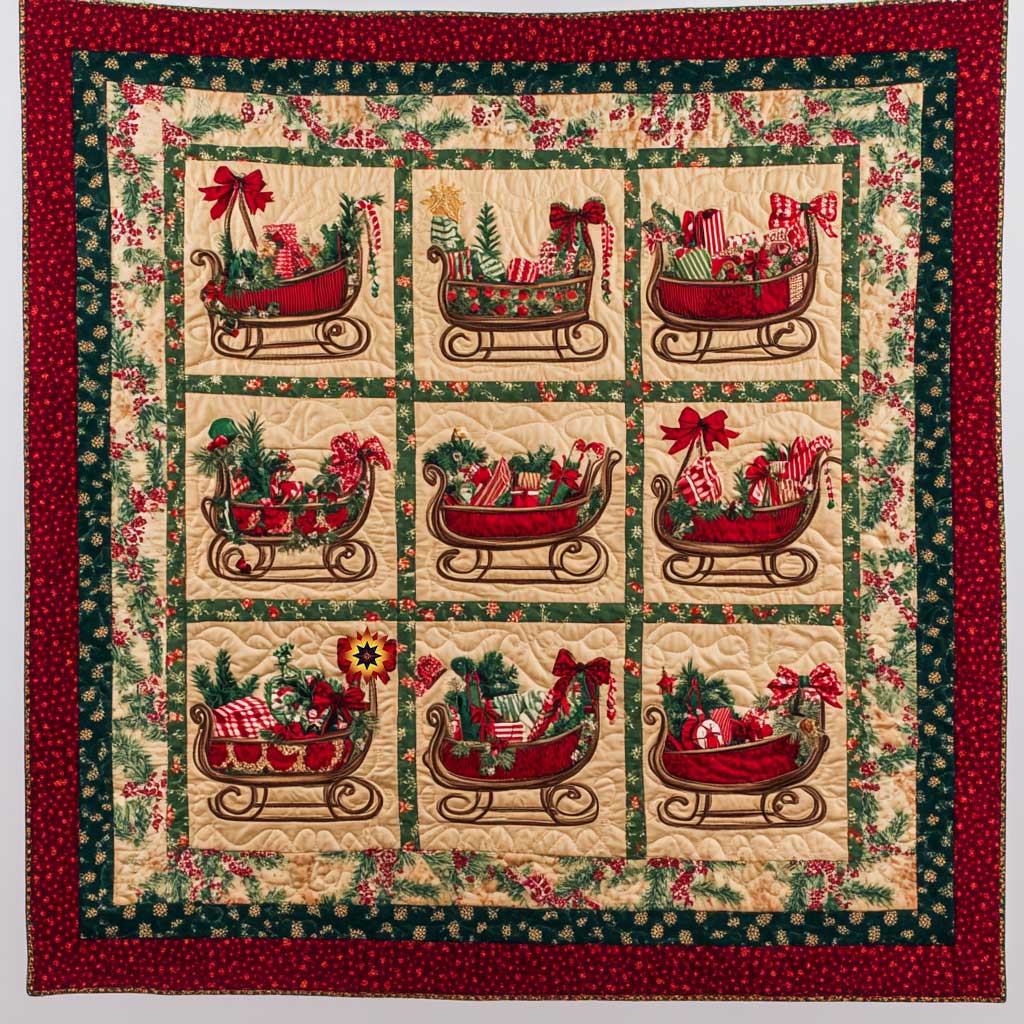 Santa Sleigh Collection WP0711030CL Quilt