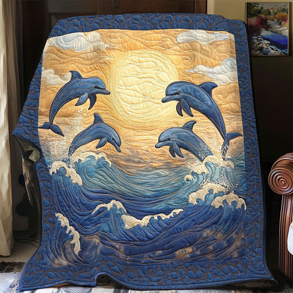 Dopphins In Sunset Sea WY2103052CL Quilt
