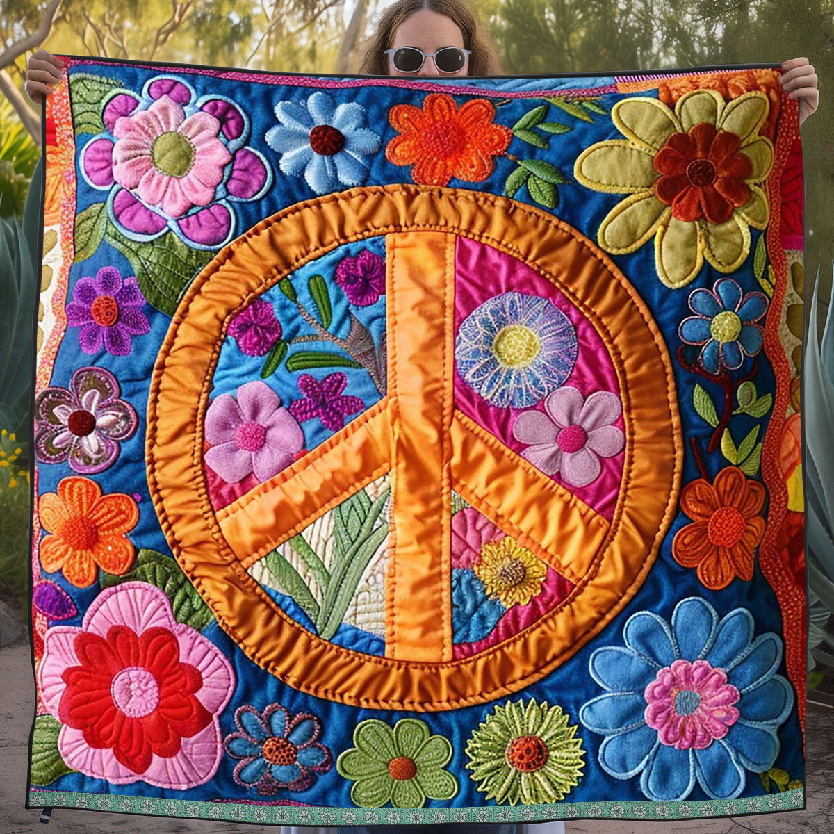 Trippy Hippie Sign WJ1909025CL Quilt