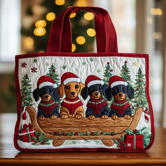 Dachshund Christmas CW1211011CL Quilted Tote Bag