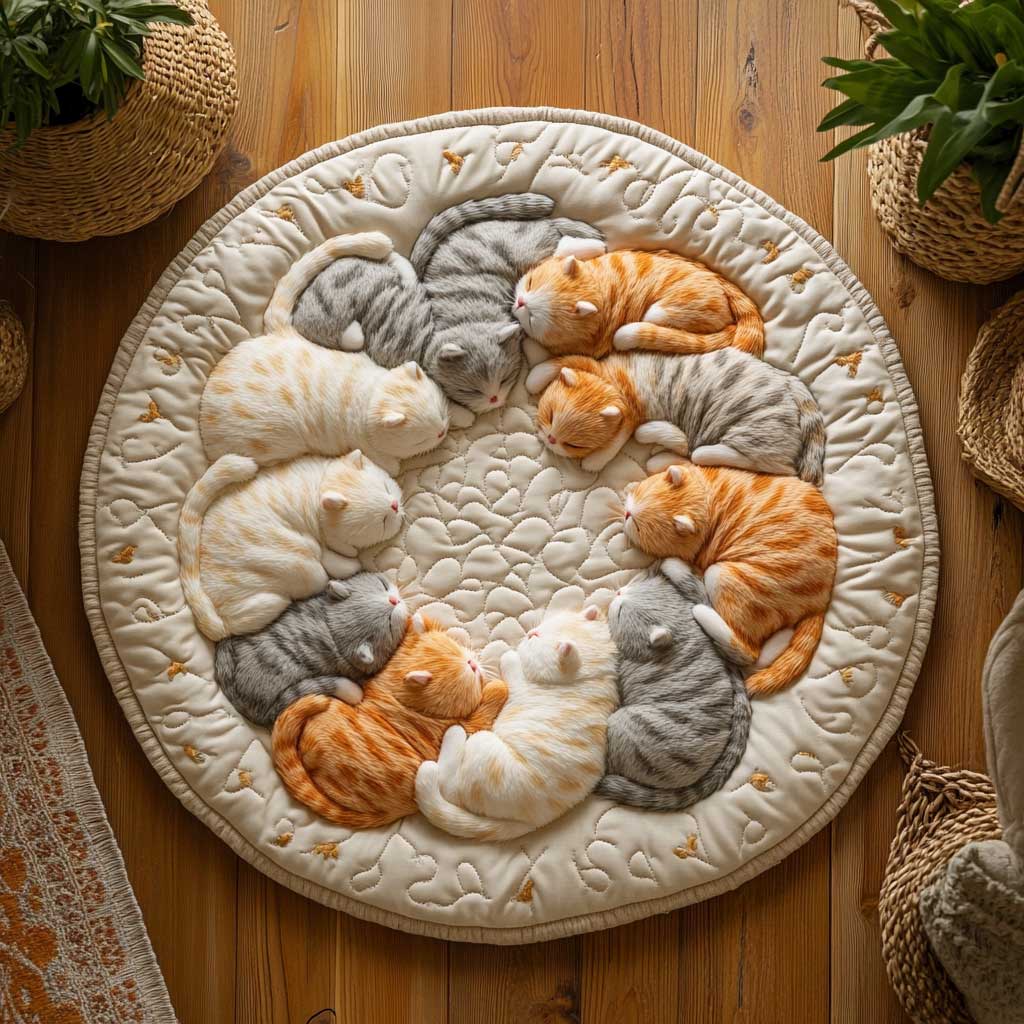 Lazy Cat Lounge WN2203056CL Quilted Round Mat
