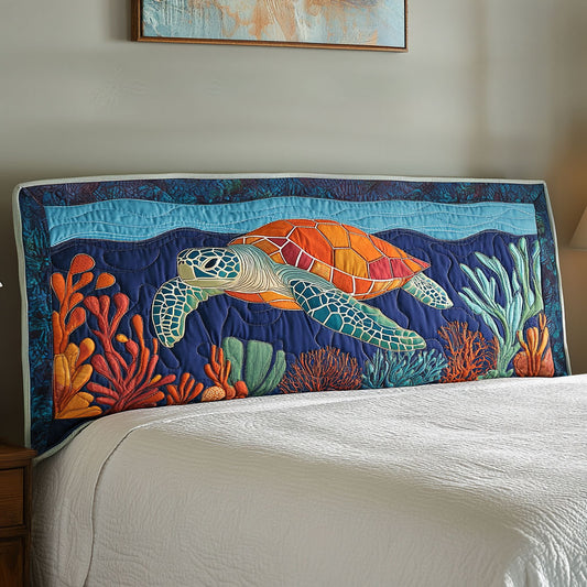 Coral Dream Turtle WN2312006CL Quilted Headboard Slipcover