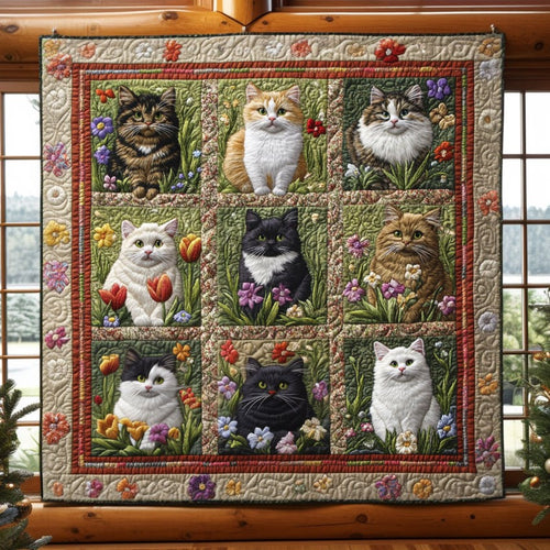 Cat Bloom Garden CW0611020CL Quilt