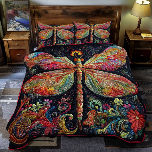 Colorful Dragonfly Abstract WY09120041CL Duvet Cover Set