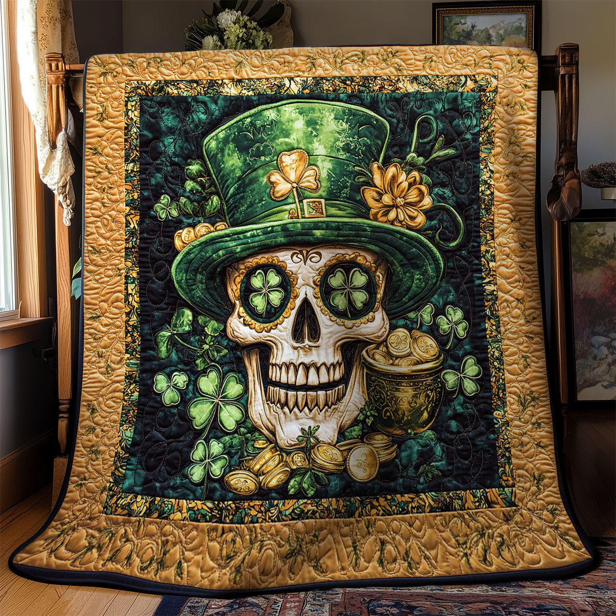Patrick Hat Skull WY2201080CL Quilt