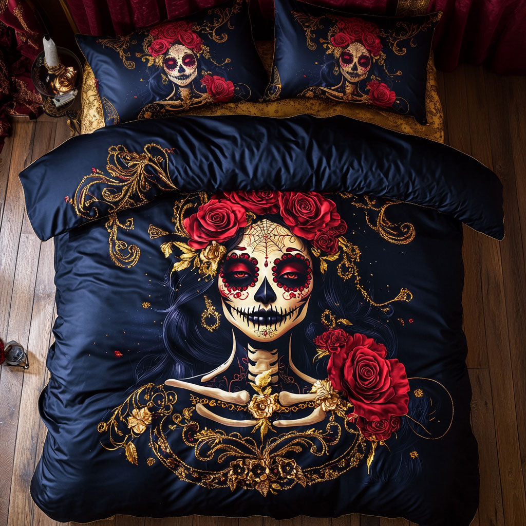 Whispering Rose Skull Woman WN0908094CL Duvet Cover Set