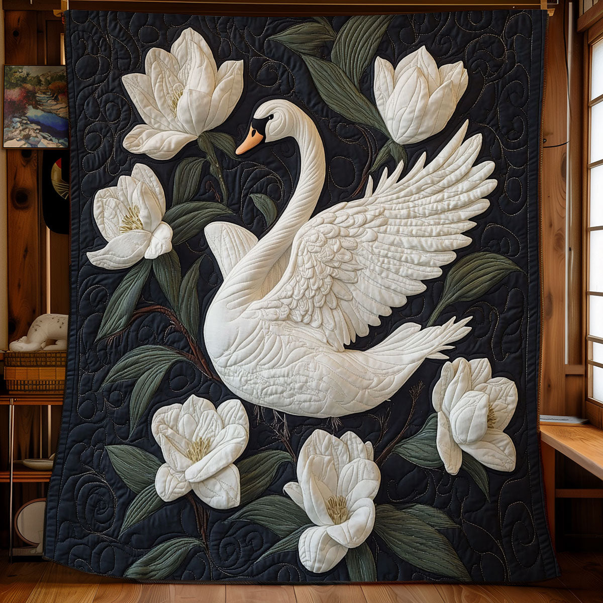 Magnolia And Swan WY2403043CL Quilt