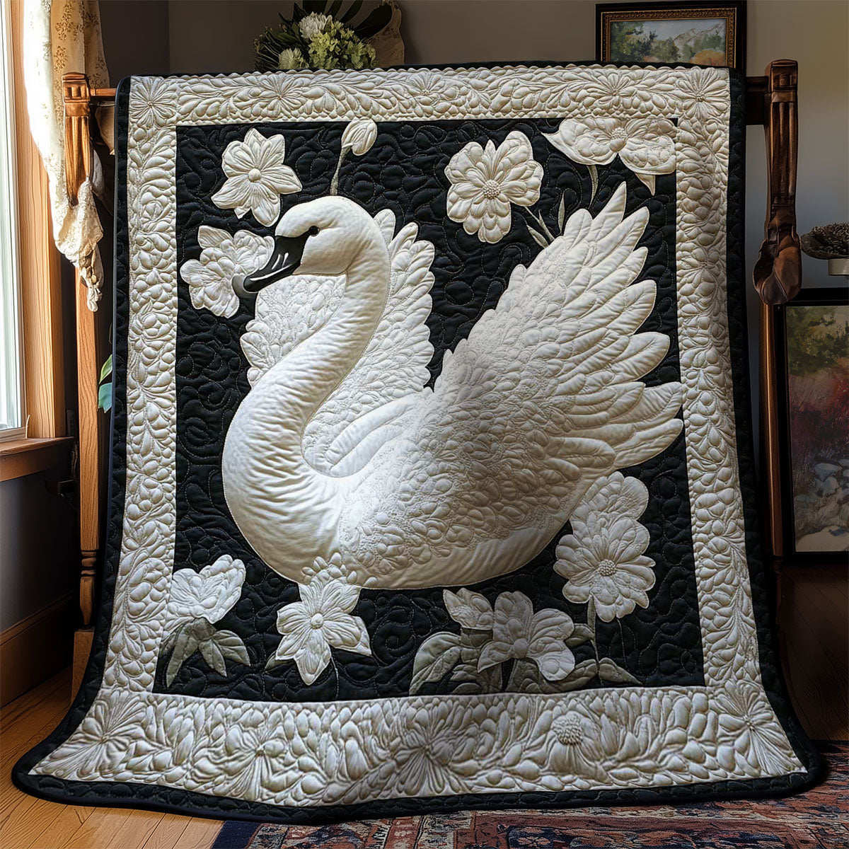 Royal White Swan WN2203083CL Quilt