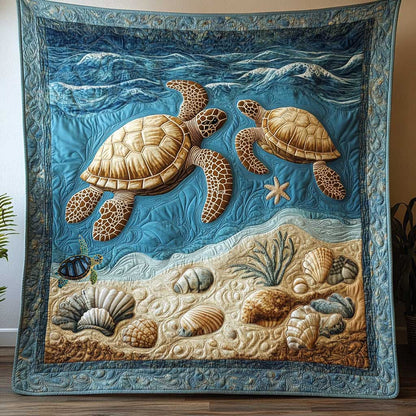 Turtle Family WP1112033CL Quilt