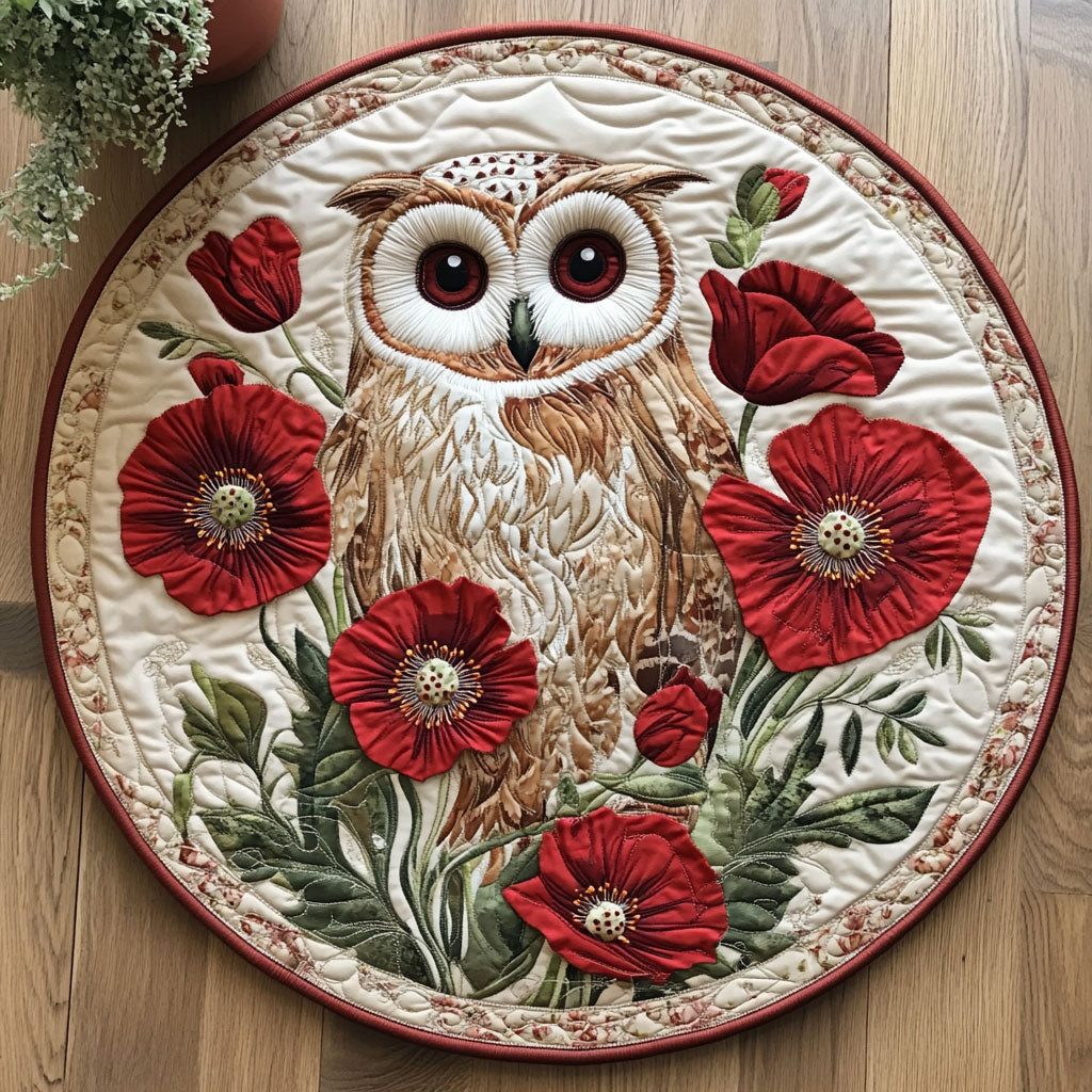 Crimson Owl CW0707015CL Quilted Round Mat