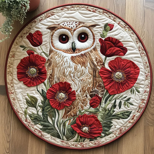 Crimson Owl CW0707015CL Quilted Round Mat