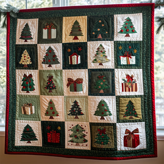 Geometric Christmas Tree And Giftboxes LT3009018CL Quilt