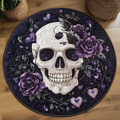 Mysterious Rose Skull WP2204047CL Quilted Round Mat