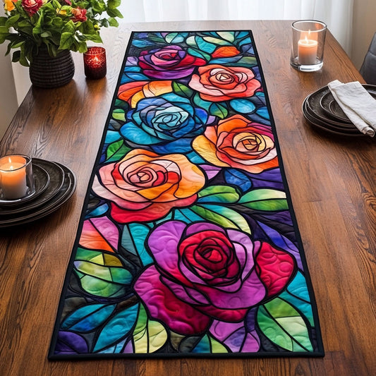 Beautiful Roses CW1201068CL Quilted Table Runner