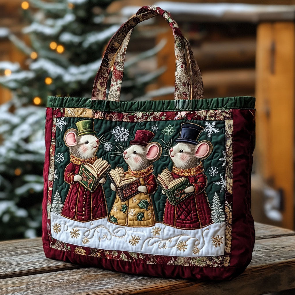 Festive Night Mouse WN1311037CL Quilted Tote Bag